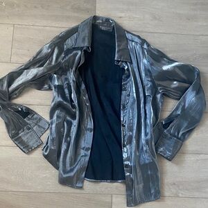 Metallic 80s/90s Button Down Shirt